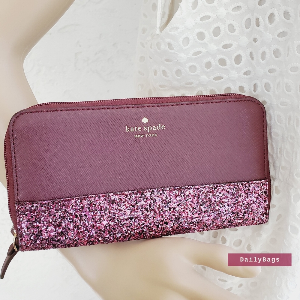 BEAUTIFUL NWT KATE SPADE NEDA GRETA COURT CHERRYWOOD GLITTER